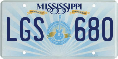 MS license plate LGS680