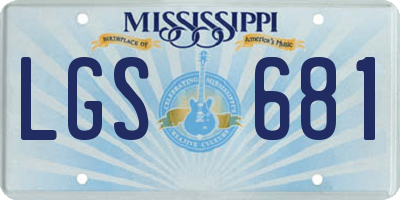 MS license plate LGS681