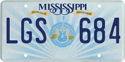 MS license plate LGS684