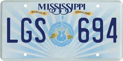 MS license plate LGS694