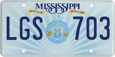 MS license plate LGS703