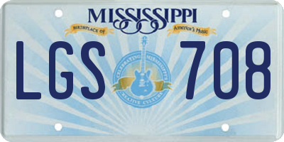 MS license plate LGS708