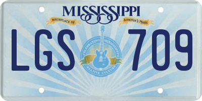MS license plate LGS709