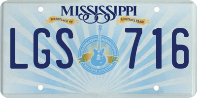 MS license plate LGS716