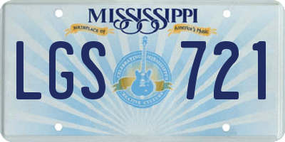 MS license plate LGS721