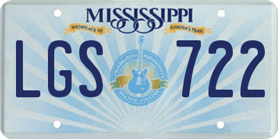 MS license plate LGS722
