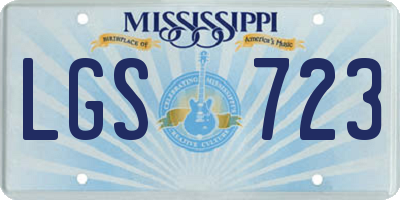 MS license plate LGS723