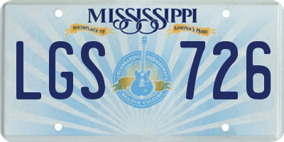 MS license plate LGS726