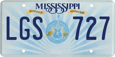 MS license plate LGS727