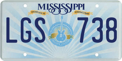 MS license plate LGS738