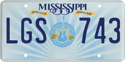 MS license plate LGS743