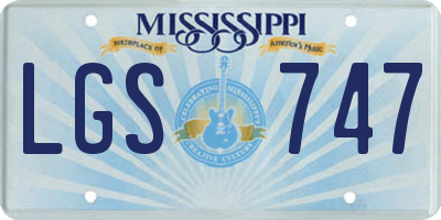 MS license plate LGS747