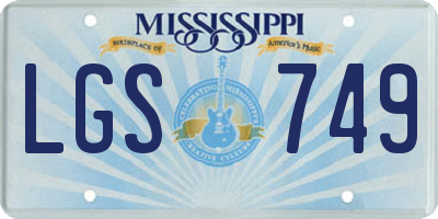 MS license plate LGS749