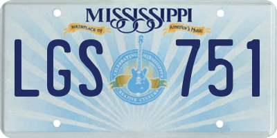 MS license plate LGS751