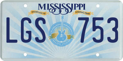 MS license plate LGS753