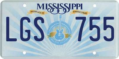 MS license plate LGS755