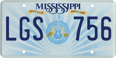 MS license plate LGS756