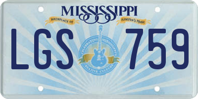 MS license plate LGS759