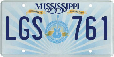 MS license plate LGS761