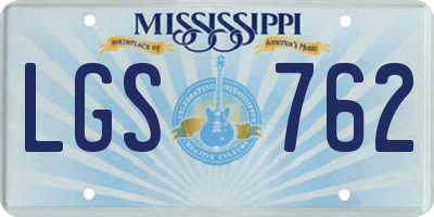 MS license plate LGS762