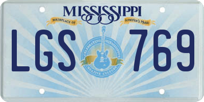 MS license plate LGS769
