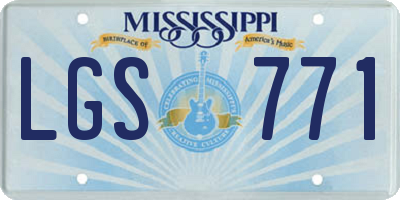 MS license plate LGS771