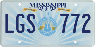MS license plate LGS772