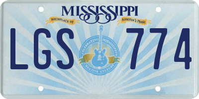MS license plate LGS774