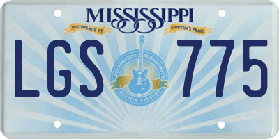 MS license plate LGS775