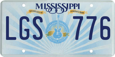 MS license plate LGS776