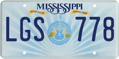 MS license plate LGS778