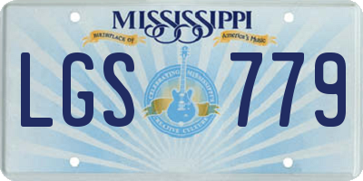 MS license plate LGS779