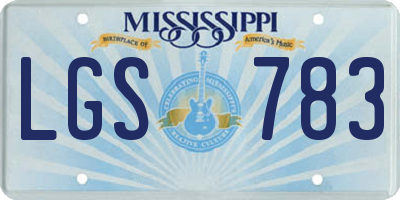 MS license plate LGS783