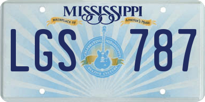 MS license plate LGS787
