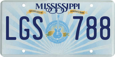MS license plate LGS788