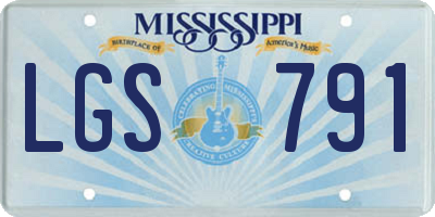 MS license plate LGS791