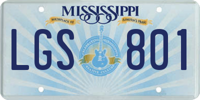 MS license plate LGS801