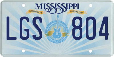 MS license plate LGS804