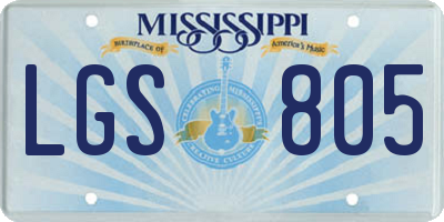 MS license plate LGS805