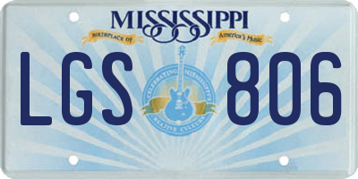 MS license plate LGS806