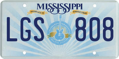 MS license plate LGS808