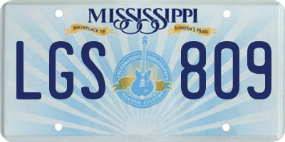 MS license plate LGS809