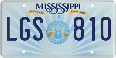MS license plate LGS810