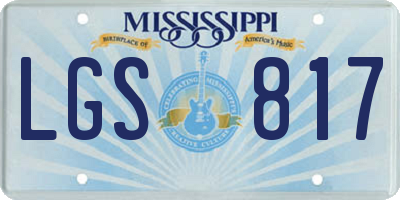 MS license plate LGS817