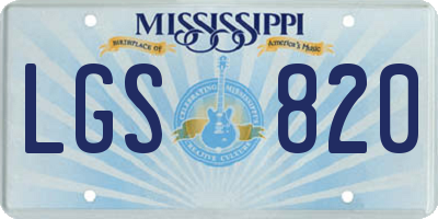 MS license plate LGS820