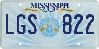 MS license plate LGS822
