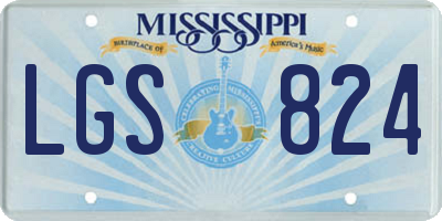 MS license plate LGS824