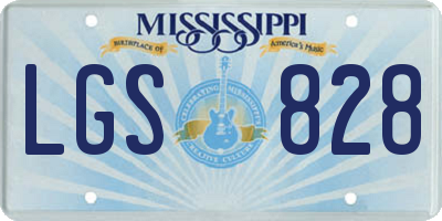 MS license plate LGS828
