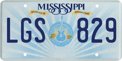 MS license plate LGS829