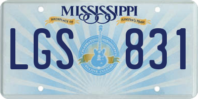 MS license plate LGS831